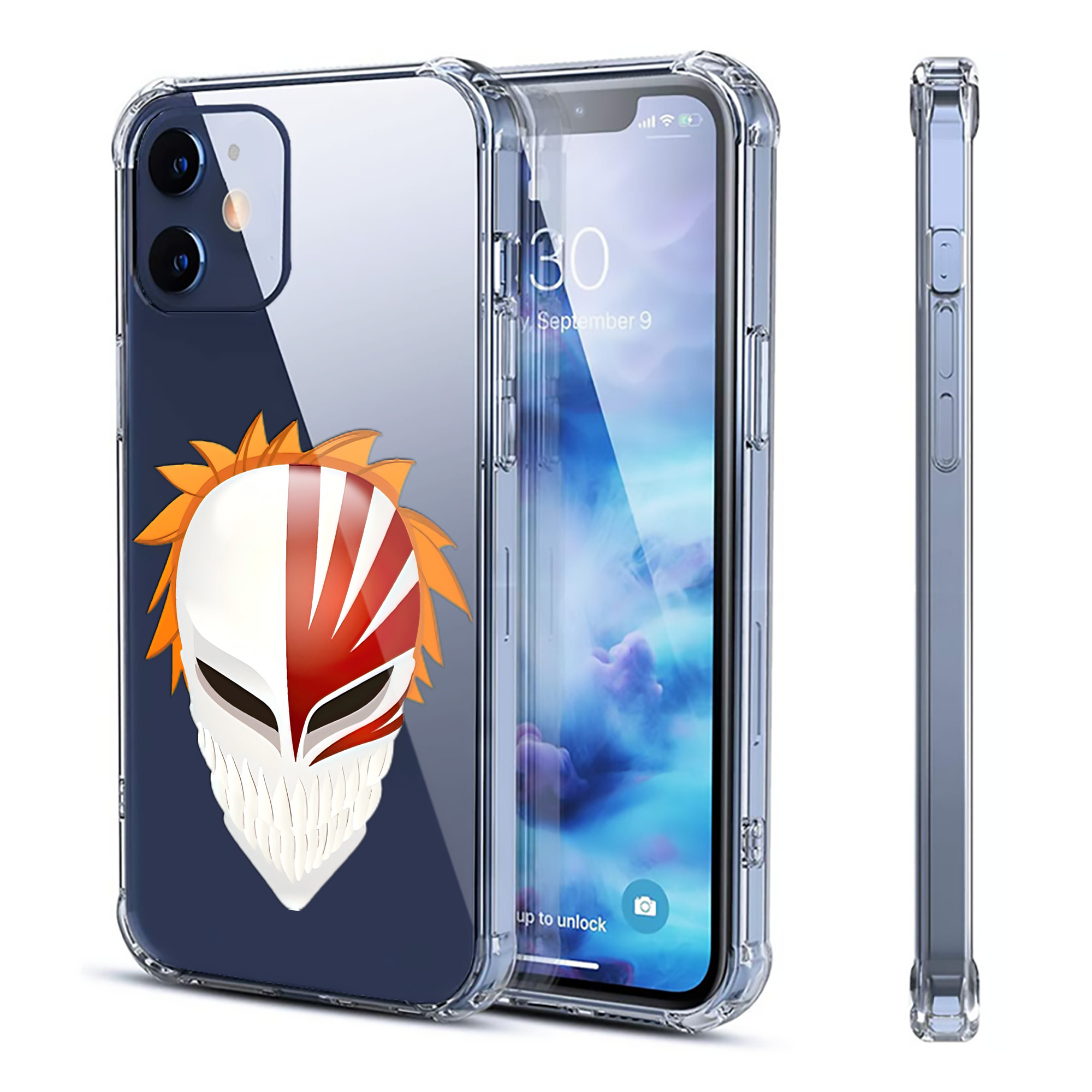 （画像用） ブリーチ 黒崎一護（くろさき いちご）BLEACH Kurosaki Ichigo 【iPhone 12シリーズ対応】透明スマホケース（クリアソフトケース）